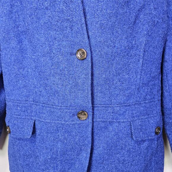 Talbots Tweed Blazer Women 20 Wool Blend Blue Classic Quiet Luxury Plus Size NEW - Picture 5 of 16